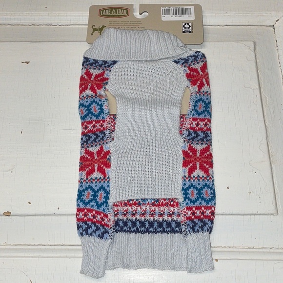 Puppy Dog Knit Sweater Snowflake Pet Clothing Winter Photo 4 Pc Movie Chew Toys - Picture 4 of 10